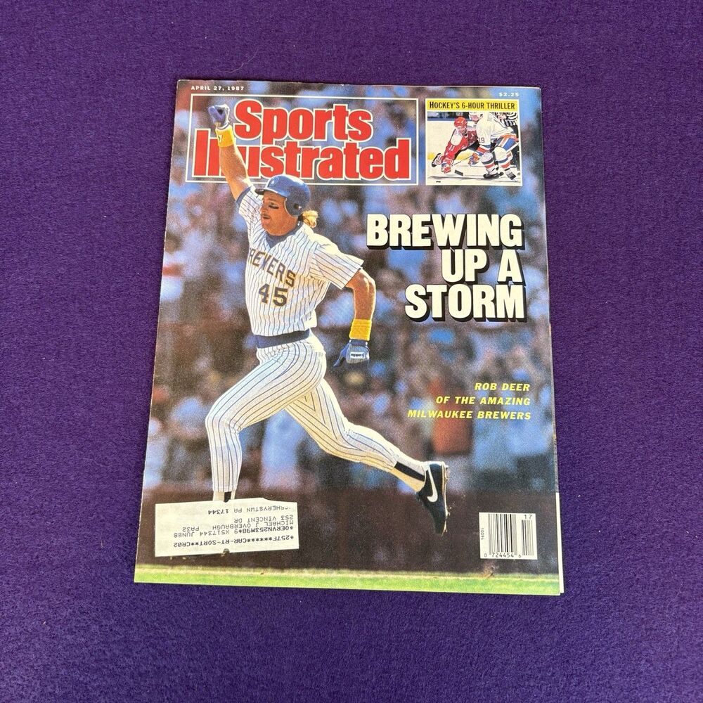 Sports Illustrated April 1987 Milwaukee Brewers Rob Deer Magazine Cover